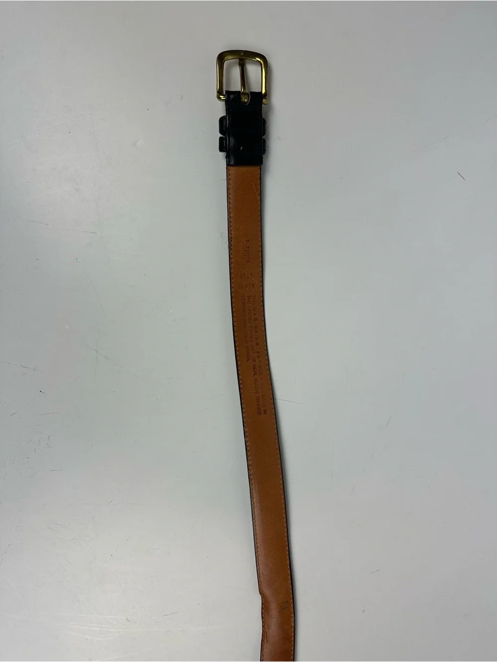 Vintage Coach Black Leather Belt with Gold-Tone Buckle